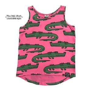 Kukukid Sz 122/128 (7-8Y) Pink Alligator Crocodile Tank Top
